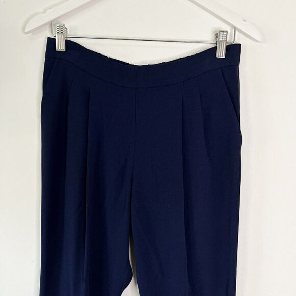 Aritzia Babaton Harvey Navy Blue Pleated Crepe Jogger Pant - Picture 4 of 8